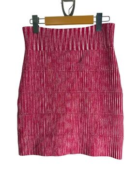 BCBGMAXAZRIA Pink Marled Knit Bandage Mini Skirt Size M